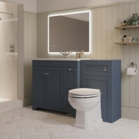 1400mm Blue Toilet and Sink Unit with Traditional Toilet - Baxenden