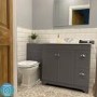 ALMOST PERFECT - 900mm Grey Freestanding Vanity Unit with Basin - Baxenden