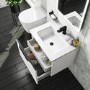 Grade A1 - 600mm White Wall Hung Vanity Unit with Gloss Basin - Sion