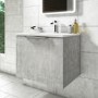 Grade A1 - 600mm Concrete Effect Wall Hung Vanity Unit with Gloss Basin - Sion 