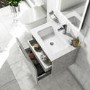 Grade A1 - 600mm Concrete Effect Wall Hung Vanity Unit with Gloss Basin - Sion 