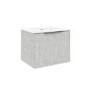 Grade A1 - 600mm Concrete Effect Wall Hung Vanity Unit with Gloss Basin - Sion 