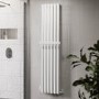 ONLY OPENED - White Vertical Single Panel Radiator with Towel Bar 1600 x 360mm - Margo