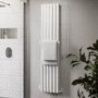 ONLY OPENED - White Vertical Single Panel Radiator with Towel Bar 1600 x 360mm - Margo