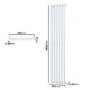 ONLY OPENED - White Vertical Single Panel Radiator with Towel Bar 1600 x 360mm - Margo