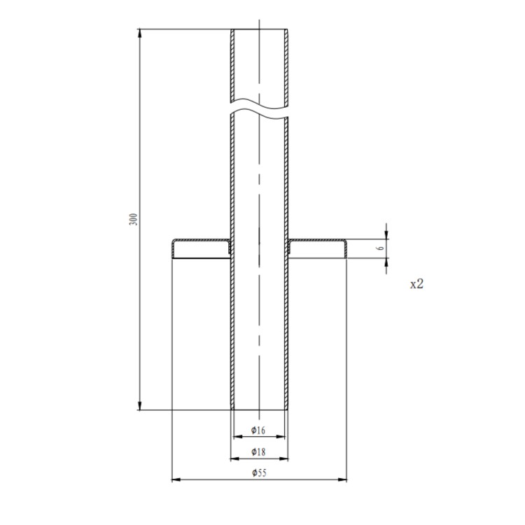 Matt Black Radiator Pipe Covers 300mm