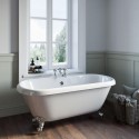 BUN/BeBa_25394/76763 Freestanding Double Ended Roll Top Bath with Chrome Feet 1515 x 740mm - Park Royal