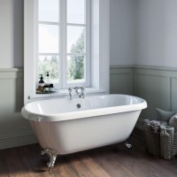 Freestanding Double Ended Roll Top Bath with Chrome Feet 1515 x 740mm - Park Royal Freestanding Double Ended Roll Top Bath with Chrome Feet 1515 x 740mm - Park Royal