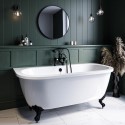 BUN/BeBa_25408/76775 Freestanding Double Ended Back to Wall Bath with Black Feet - 1700 x 745mm - Park Royal