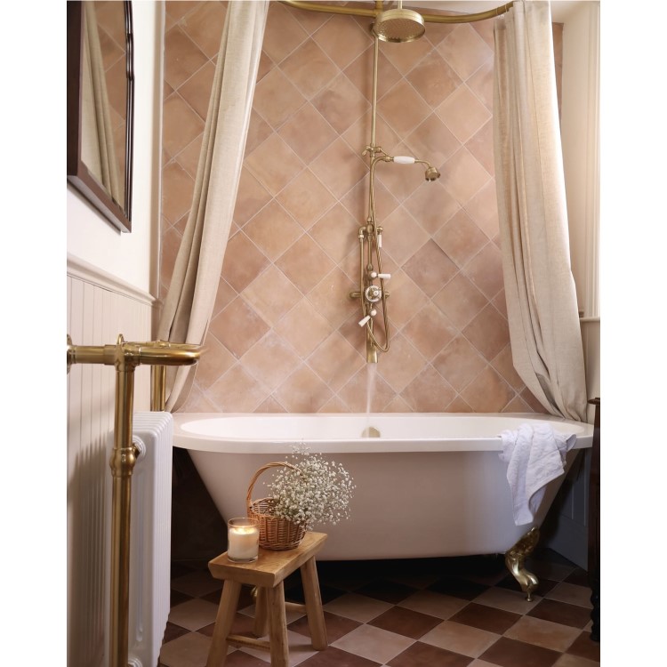 Freestanding Double Ended Back to Wall Bath with Brushed Brass Feet 1700 x 745mm - Park Royal