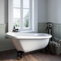 BUN/BeBa_25411/76758 Freestanding Single Ended Roll Top Slipper Bath with Black Feet 1555 x 725mm - Park Royal