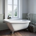 BUN/BeBa_25411/76759 Freestanding Single Ended Roll Top Slipper Bath with Chrome Feet 1555 x 725mm - Park Royal