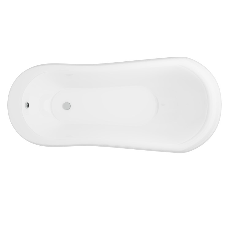 Freestanding Single Ended Roll Top Slipper Bath with Chrome Feet 1700 x 710mm - Park Royal