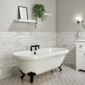 BUN/BeBa_25414/76766 Freestanding Double Ended Roll Top Bath with Black Feet 1795 x 785mm - Park Royal