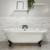 Graded  A1 - Park Royal Freestanding Bath Double Ended Roll Top White with Black Feet - 1690 x 740mm