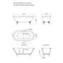 Freestanding Double Ended Roll Top Bath with Chrome Feet 1690 x 740mm - Park Royal