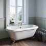 Freestanding Double Ended Roll Top Bath with Brushed Brass Feet 1690 x 740mm - Park Royal
