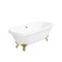 Freestanding Double Ended Roll Top Bath with Brushed Brass Feet 1690 x 740mm - Park Royal