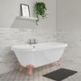 Freestanding Double Ended Roll Top Bath with Pink Feet 1795 x 785mm - Park Royal