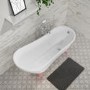 Freestanding Single Ended Roll Top Slipper Bath with Pink Feet 1625 x 695mm - Lunar