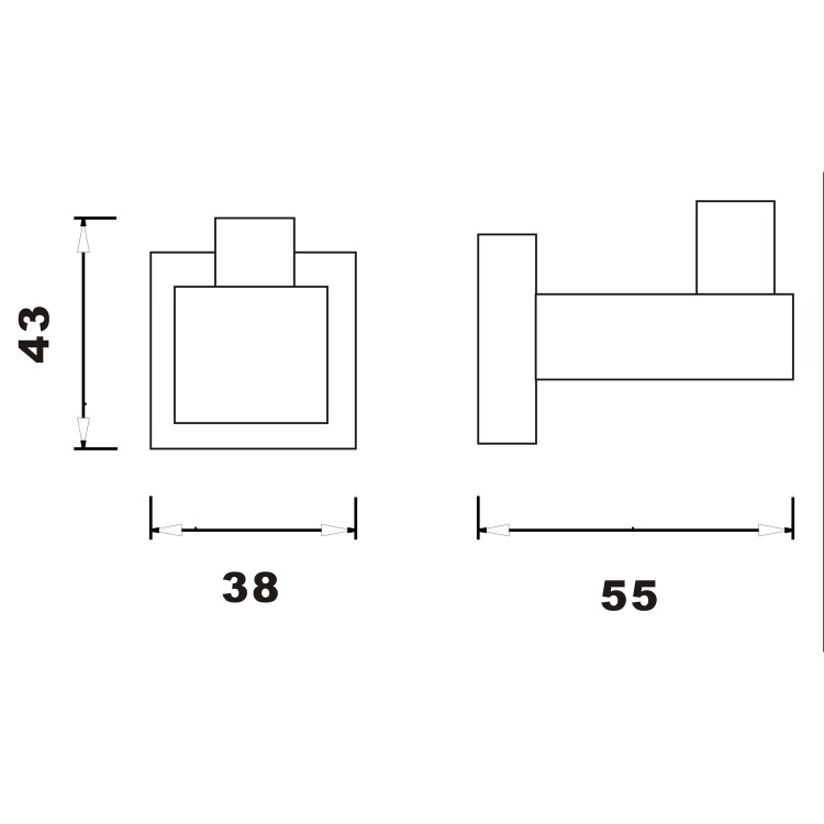 Black Towel Hook - Arissa