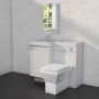 GRADE A1 -  White Basin Vanity Unit and Toilet Unit - Agora