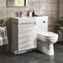 Grade A1 - 900mm White Toilet and Sink Unit Left Hand with Round Toilet - Agora