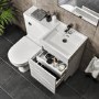 Grade A1 - 900mm White Toilet and Sink Unit Right Hand with Round Toilet - Agora