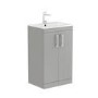 GRADE A1 - 500mm Grey Freestanding Vanity Unit with Basin and Chrome Handles - Ashford