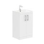 Grade A2 - 600mm White Freestanding Vanity Unit with Basin and Chrome Handles - Ashford