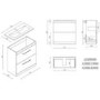 800mm White Freestanding Vanity Unit with Basin and Chrome Handles - Ashford