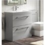 Grade A1 - 800mm Grey Freestanding Vanity Unit with Basin and Chrome Handles - Ashford