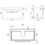 Grade A1 - 800mm White Wall Hung Vanity Unit with Basin and Chrome Handles - Ashford