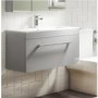 Grade A1 - 800mm Grey Wall Hung Vanity Unit and Basin - Ashford