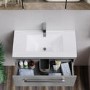 Grade A1 - 800mm Grey Wall Hung Vanity Unit and Basin - Ashford