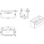 Grade A1 - 800mm Grey Wall Hung Vanity Unit and Basin - Ashford