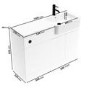 1100mm White Right Hand Toilet and Sink Unit with Square Toilet and Black Fittings - Bali