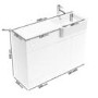 1100mm White Right Hand Toilet and Sink Unit with Square Toilet and Chrome Fittings - Bali
