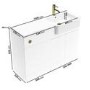 1100mm White Right Hand Toilet and Sink Unit with Square Toilet and Brass Fittings - Bali