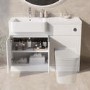 1100mm White Left Hand Toilet and Sink Unit with Chrome Fittings - Unit & Basin Only - Bali