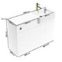 1100mm White Right Hand Toilet and Sink Unit with Brass Fittings - Unit & Basin Only - Bali