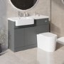 Grade A1 - 1100mm Grey Toilet and Sink Unit Left Hand with Round Toilet - Bali