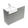 1100mm Grey Left Hand Toilet and Sink Unit with Square Toilet and Chrome Fittings - Bali