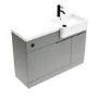 1100mm Grey Right Hand Toilet and Sink Unit with Square Toilet and Black Fittings - Bali