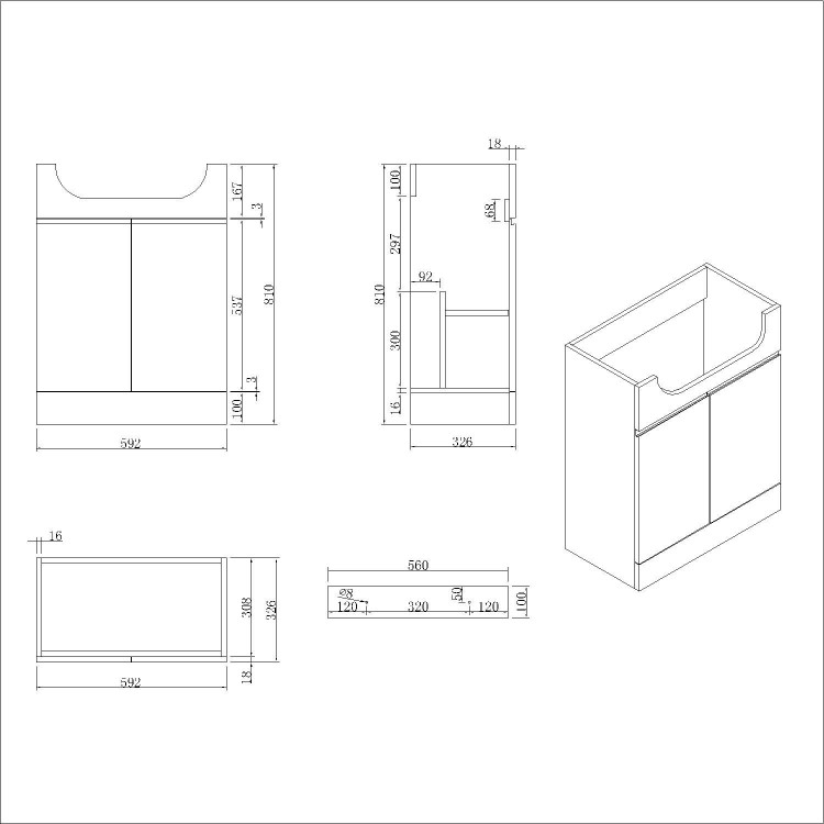 Grade A1 - 1100mm Grey Toilet and Sink Unit Left Hand with Round Toilet - Bali