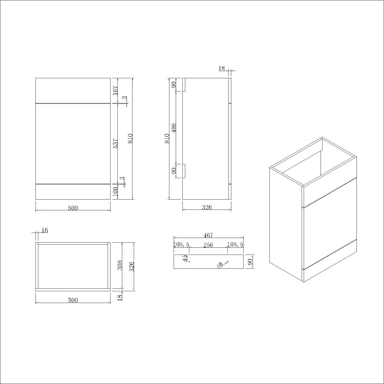 Grade A1 - 1100mm Grey Toilet and Sink Unit Left Hand with Round Toilet - Bali