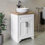 600mm White Freestanding Countertop Vanity Unit with Basin - Camden
