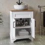 600mm White Freestanding Countertop Vanity Unit with Basin - Camden