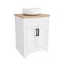 600mm White Freestanding Countertop Vanity Unit with Basin - Camden
