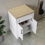 ALMOST PERFECT - 600mm White Freestanding Countertop Vanity Unit - Camden